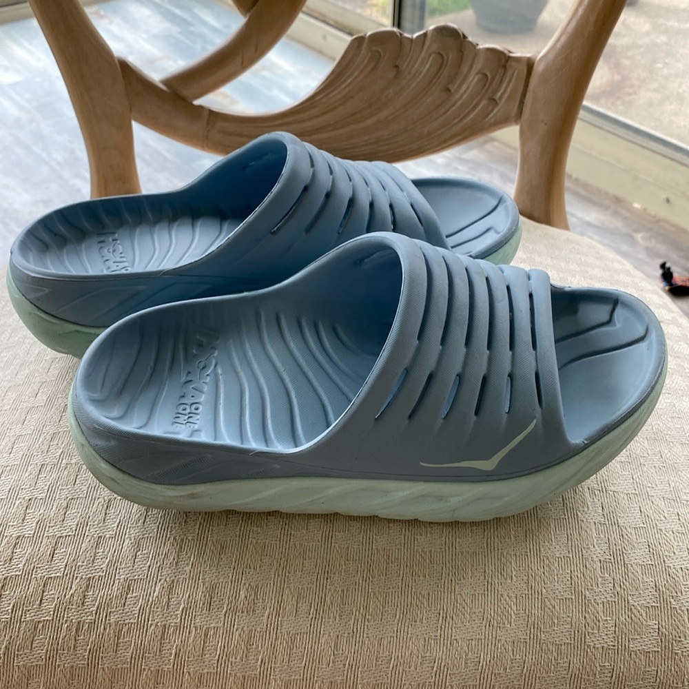 Hoka One One Blue Slide Sandals